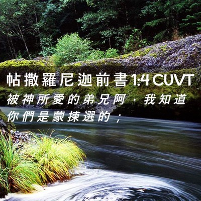 Picture 02 - 帖 撒 羅 尼 迦 前 書 1:4 CUVT - 被 神 所 愛 的 弟 兄 阿 ， 我 知 道 - Bible Verse Picture