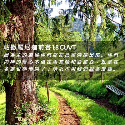 Picture 02 - 帖 撒 羅 尼 迦 前 書 1:8 CUVT - 因 為 主 的 道 從 你 們 那 裡 已 經 - Bible Verse Picture