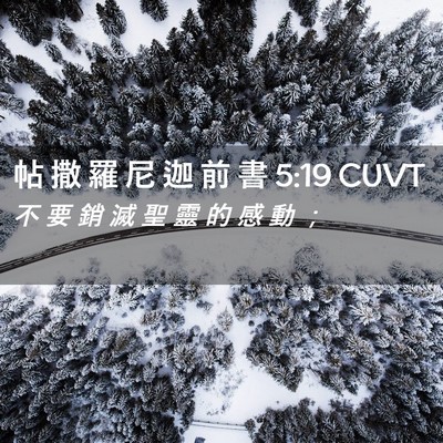Picture 02 - 帖 撒 羅 尼 迦 前 書 5:19 CUVT - 不 要 銷 滅 聖 靈 的 感 動 - Bible Verse Picture