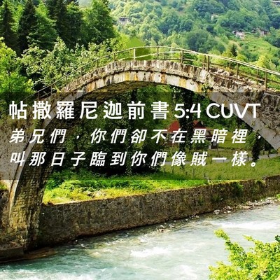 Picture 02 - 帖 撒 羅 尼 迦 前 書 5:4 CUVT - 弟 兄 們 ， 你 們 卻 不 在 黑 暗 裡 - Bible Verse Picture