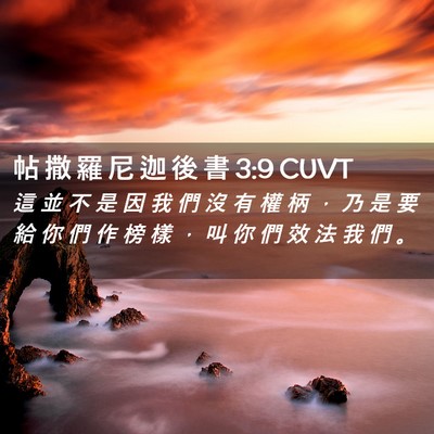Picture 02 - 帖 撒 羅 尼 迦 後 書 3:9 CUVT - 這 並 不 是 因 我 們 沒 有 權 柄 ， - Bible Verse Picture