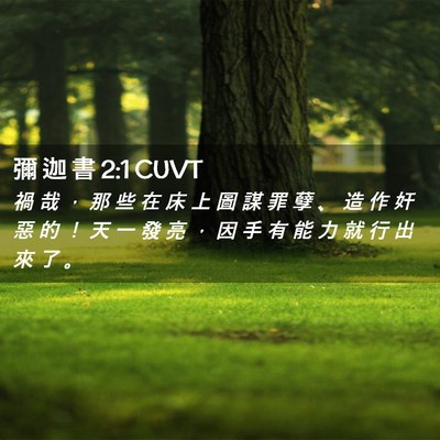Picture 02 - 彌 迦 書 2:1 CUVT - 禍 哉 ， 那 些 在 床 上 圖 謀 罪 孽 - Bible Verse Picture