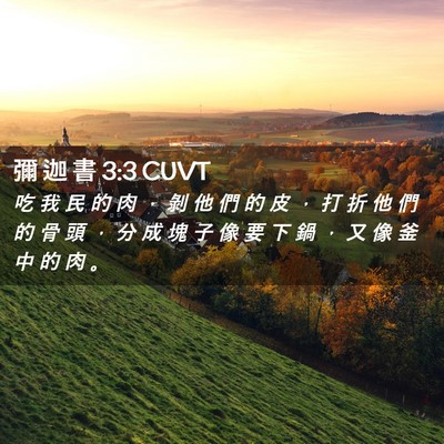 Picture 02 - 彌 迦 書 3:3 CUVT - 吃 我 民 的 肉 ， 剝 他 們 的 皮 ， - Bible Verse Picture