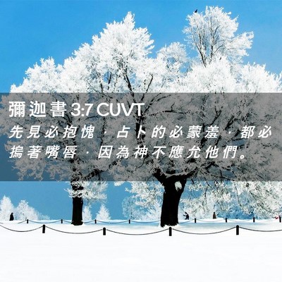 Picture 02 - 彌 迦 書 3:7 CUVT - 先 見 必 抱 愧 ， 占 卜 的 必 蒙 羞 - Bible Verse Picture