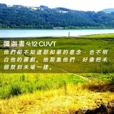 Picture 02 - 彌 迦 書 4:12 CUVT - 他 們 卻 不 知 道 耶 和 華 的 意 念 - Bible Verse Picture