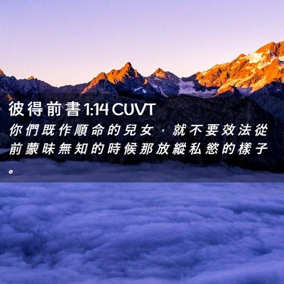 Picture 02 - 彼 得 前 書 1:14 CUVT - 你 們 既 作 順 命 的 兒 女 ， 就 不 - Bible Verse Picture