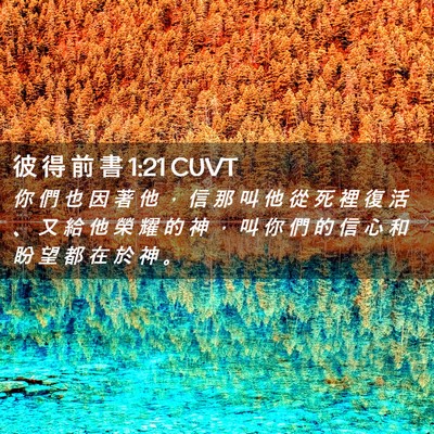 Picture 02 - 彼 得 前 書 1:21 CUVT - 你 們 也 因 著 他 ， 信 那 叫 他 從 - Bible Verse Picture