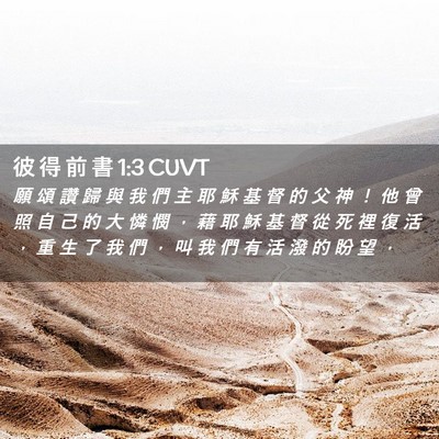 Picture 02 - 彼 得 前 書 1:3 CUVT - 願 頌 讚 歸 與 我 們 主 耶 穌 基 督 - Bible Verse Picture