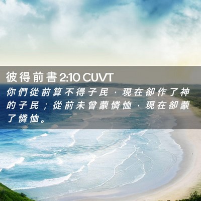 Picture 02 - 彼 得 前 書 2:10 CUVT - 你 們 從 前 算 不 得 子 民 ， 現 在 - Bible Verse Picture
