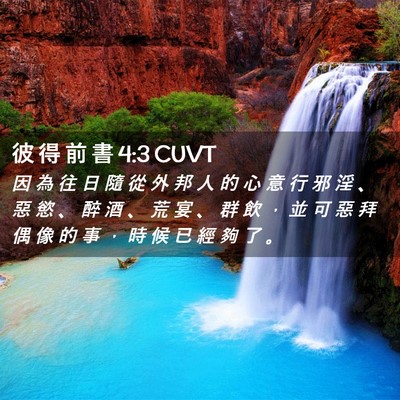 Picture 02 - 彼 得 前 書 4:3 CUVT - 因 為 往 日 隨 從 外 邦 人 的 心 意 - Bible Verse Picture