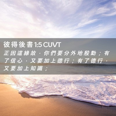 Picture 02 - 彼 得 後 書 1:5 CUVT - 正 因 這 緣 故 ， 你 們 要 分 外 地 - Bible Verse Picture