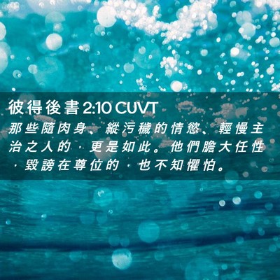 Picture 02 - 彼 得 後 書 2:10 CUVT - 那 些 隨 肉 身 、 縱 污 穢 的 情 慾 - Bible Verse Picture