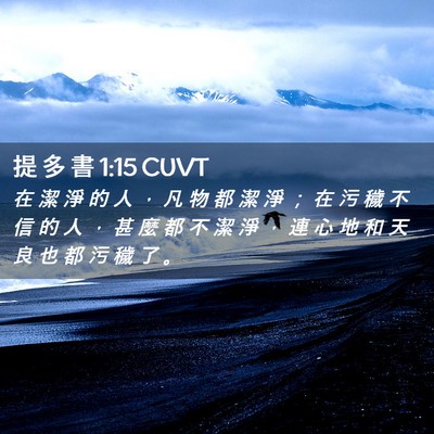 Picture 02 - 提 多 書 1:15 CUVT - 在 潔 淨 的 人 ， 凡 物 都 潔 淨 ； - Bible Verse Picture