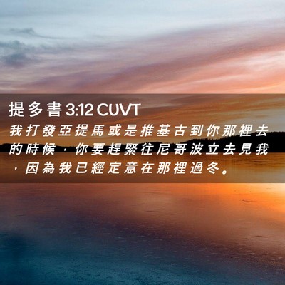 Picture 02 - 提 多 書 3:12 CUVT - 我 打 發 亞 提 馬 或 是 推 基 古 到 - Bible Verse Picture
