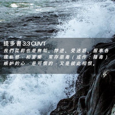 Picture 02 - 提 多 書 3:3 CUVT - 我 們 從 前 也 是 無 知 、 悖 逆 、 - Bible Verse Picture