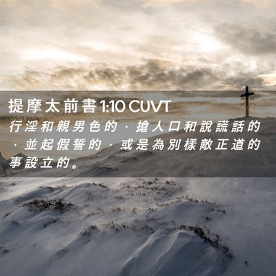 Picture 02 - 提 摩 太 前 書 1:10 CUVT - 行 淫 和 親 男 色 的 ， 搶 人 口 和 - Bible Verse Picture