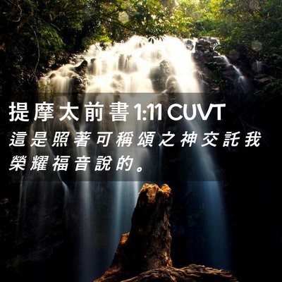 Picture 02 - 提 摩 太 前 書 1:11 CUVT - 這 是 照 著 可 稱 頌 之 神 交 託 我 - Bible Verse Picture