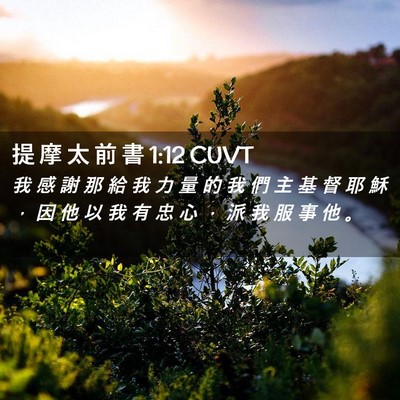 Picture 02 - 提 摩 太 前 書 1:12 CUVT - 我 感 謝 那 給 我 力 量 的 我 們 主 - Bible Verse Picture