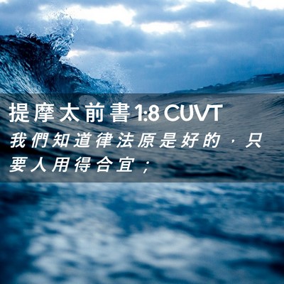 Picture 02 - 提 摩 太 前 書 1:8 CUVT - 我 們 知 道 律 法 原 是 好 的 ， 只 - Bible Verse Picture
