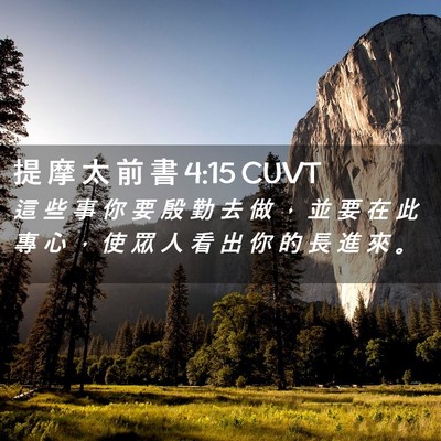 Picture 02 - 提 摩 太 前 書 4:15 CUVT - 這 些 事 你 要 殷 勤 去 做 ， 並 要 - Bible Verse Picture