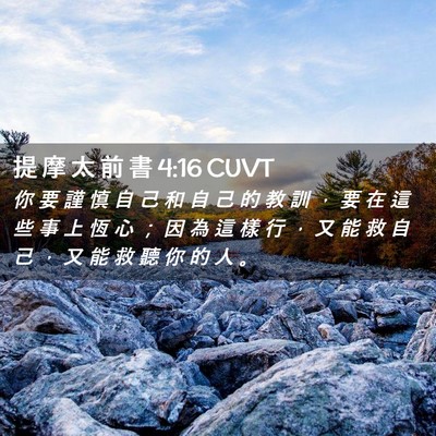 Picture 02 - 提 摩 太 前 書 4:16 CUVT - 你 要 謹 慎 自 己 和 自 己 的 教 訓 - Bible Verse Picture