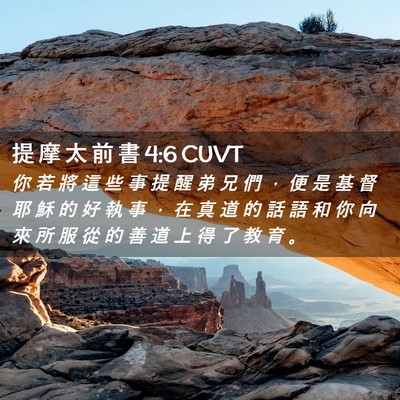 Picture 02 - 提 摩 太 前 書 4:6 CUVT - 你 若 將 這 些 事 提 醒 弟 兄 們 ， - Bible Verse Picture