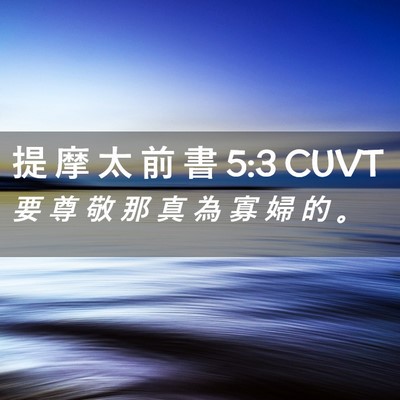 Picture 02 - 提 摩 太 前 書 5:3 CUVT - 要 尊 敬 那 真 為 寡 婦 的 - Bible Verse Picture