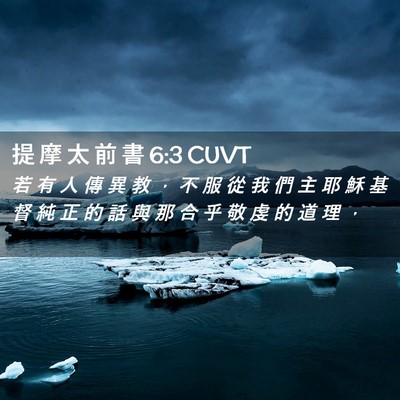 Picture 02 - 提 摩 太 前 書 6:3 CUVT - 若 有 人 傳 異 教 ， 不 服 從 我 們 - Bible Verse Picture