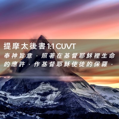 Picture 02 - 提 摩 太 後 書 1:1 CUVT - 奉 神 旨 意 ， 照 著 在 基 督 耶 穌 - Bible Verse Picture