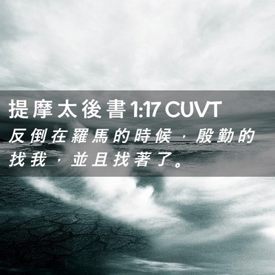Picture 02 - 提 摩 太 後 書 1:17 CUVT - 反 倒 在 羅 馬 的 時 候 ， 殷 勤 的 - Bible Verse Picture