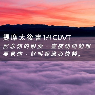 Picture 02 - 提 摩 太 後 書 1:4 CUVT - 記 念 你 的 眼 淚 ， 晝 夜 切 切 的 - Bible Verse Picture
