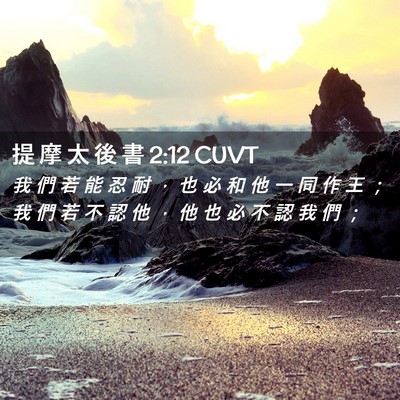 Picture 02 - 提 摩 太 後 書 2:12 CUVT - 我 們 若 能 忍 耐 ， 也 必 和 他 一 - Bible Verse Picture