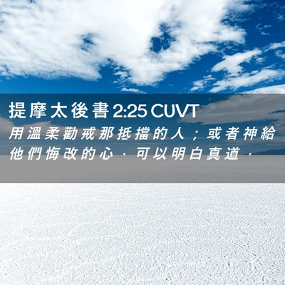 Picture 02 - 提 摩 太 後 書 2:25 CUVT - 用 溫 柔 勸 戒 那 抵 擋 的 人 ； 或 - Bible Verse Picture