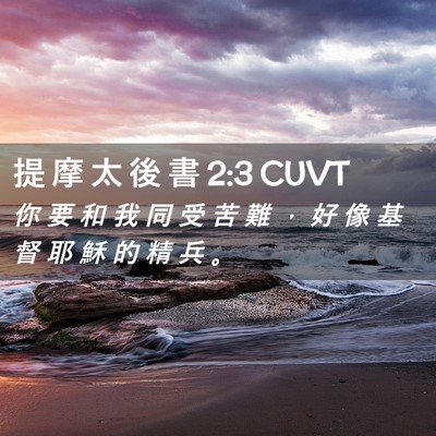 Picture 02 - 提 摩 太 後 書 2:3 CUVT - 你 要 和 我 同 受 苦 難 ， 好 像 基 - Bible Verse Picture