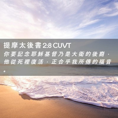 Picture 02 - 提 摩 太 後 書 2:8 CUVT - 你 要 記 念 耶 穌 基 督 乃 是 大 衛 - Bible Verse Picture