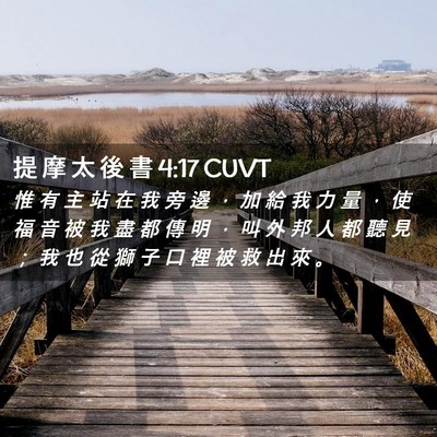 Picture 02 - 提 摩 太 後 書 4:17 CUVT - 惟 有 主 站 在 我 旁 邊 ， 加 給 我 - Bible Verse Picture