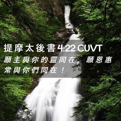 Picture 02 - 提 摩 太 後 書 4:22 CUVT - 願 主 與 你 的 靈 同 在 。 願 恩 惠 - Bible Verse Picture