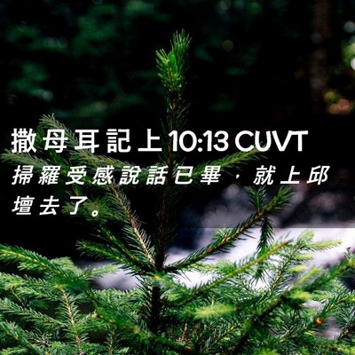 Picture 02 - 撒 母 耳 記 上 10:13 CUVT - 掃 羅 受 感 說 話 已 畢 ， 就 上 邱 - Bible Verse Picture