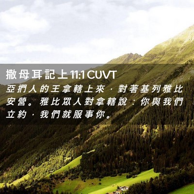 Picture 02 - 撒 母 耳 記 上 11:1 CUVT - 亞 捫 人 的 王 拿 轄 上 來 ， 對 著 - Bible Verse Picture