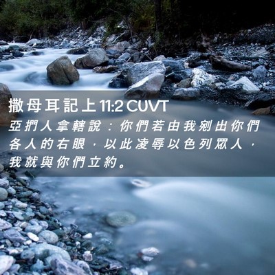 Picture 02 - 撒 母 耳 記 上 11:2 CUVT - 亞 捫 人 拿 轄 說 ： 你 們 若 由 我 - Bible Verse Picture
