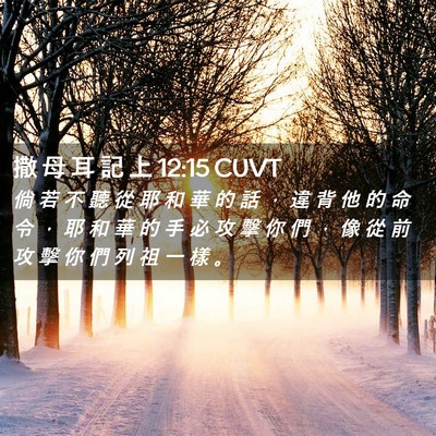 Picture 02 - 撒 母 耳 記 上 12:15 CUVT - 倘 若 不 聽 從 耶 和 華 的 話 ， 違 - Bible Verse Picture