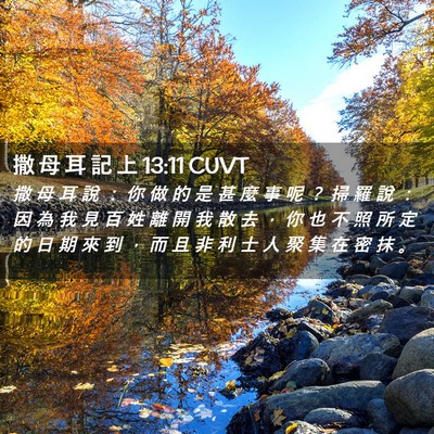 Picture 02 - 撒 母 耳 記 上 13:11 CUVT - 撒 母 耳 說 ： 你 做 的 是 甚 麼 事 - Bible Verse Picture
