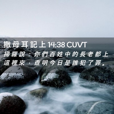 Picture 02 - 撒 母 耳 記 上 14:38 CUVT - 掃 羅 說 ： 你 們 百 姓 中 的 長 老 - Bible Verse Picture
