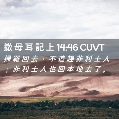 Picture 02 - 撒 母 耳 記 上 14:46 CUVT - 掃 羅 回 去 ， 不 追 趕 非 利 士 人 - Bible Verse Picture
