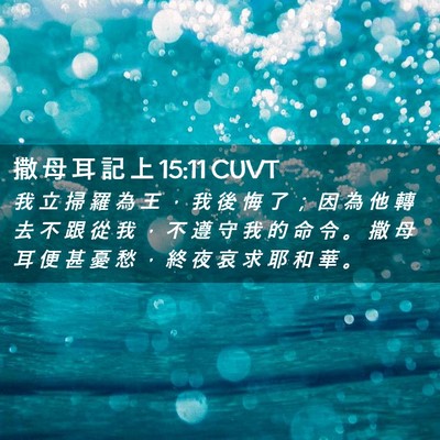 Picture 02 - 撒 母 耳 記 上 15:11 CUVT - 我 立 掃 羅 為 王 ， 我 後 悔 了 ； - Bible Verse Picture