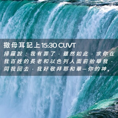 Picture 02 - 撒 母 耳 記 上 15:30 CUVT - 掃 羅 說 ： 我 有 罪 了 ， 雖 然 如 - Bible Verse Picture