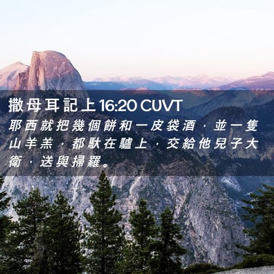 Picture 02 - 撒 母 耳 記 上 16:20 CUVT - 耶 西 就 把 幾 個 餅 和 一 皮 袋 酒 - Bible Verse Picture