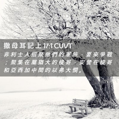 Picture 02 - 撒 母 耳 記 上 17:1 CUVT - 非 利 士 人 招 聚 他 們 的 軍 旅 ， - Bible Verse Picture