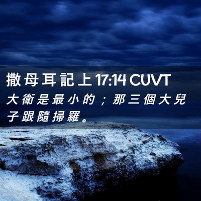 Picture 02 - 撒 母 耳 記 上 17:14 CUVT - 大 衛 是 最 小 的 ； 那 三 個 大 兒 - Bible Verse Picture
