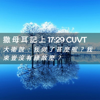 Picture 02 - 撒 母 耳 記 上 17:29 CUVT - 大 衛 說 ： 我 做 了 甚 麼 呢 ？ 我 - Bible Verse Picture